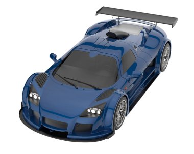 Race car isolated on white background. 3d rendering - illustration