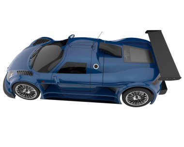 Race car isolated on white background. 3d rendering - illustration