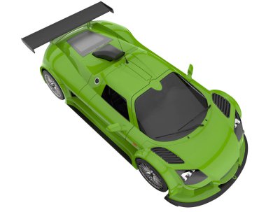 Race car isolated on white background. 3d rendering - illustration