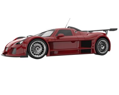 Race car isolated on white background. 3d rendering - illustration