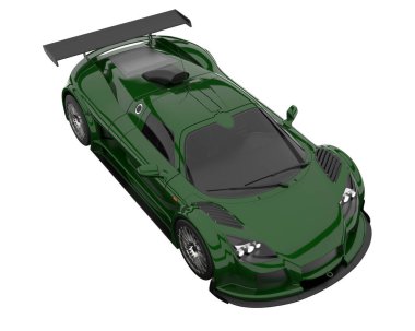 Race car isolated on white background. 3d rendering - illustration