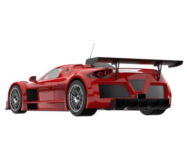 Race car isolated on white background. 3d rendering - illustration