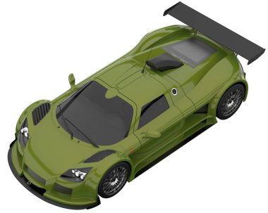 Race car isolated on white background. 3d rendering - illustration