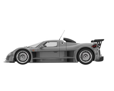 Race car isolated on white background. 3d rendering - illustration