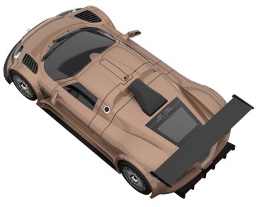Race car isolated on white background. 3d rendering - illustration