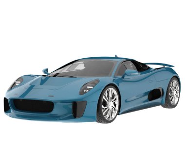 Race car isolated on white background. 3d rendering - illustration