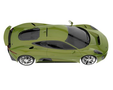 Race car isolated on white background. 3d rendering - illustration