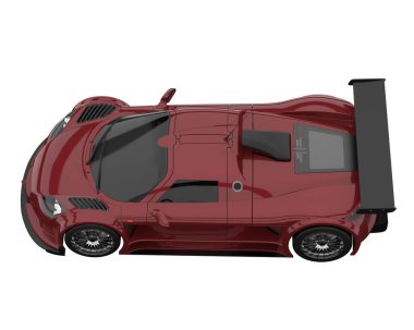 Race car isolated on white background. 3d rendering - illustration