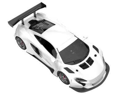 Race car isolated on white background. 3d rendering - illustration