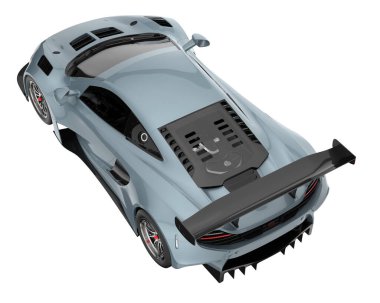 Race car isolated on white background. 3d rendering - illustration