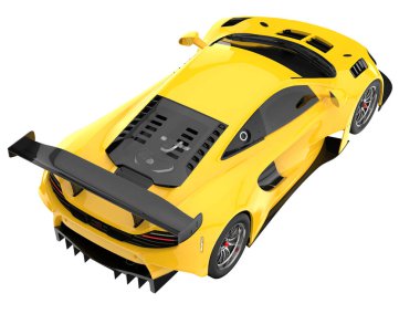 Race car isolated on white background. 3d rendering - illustration