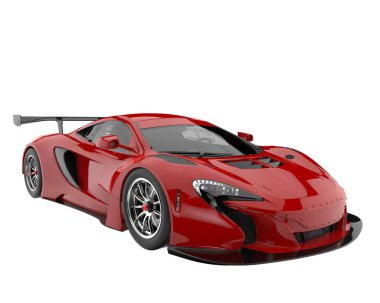 Race car isolated on white background. 3d rendering - illustration