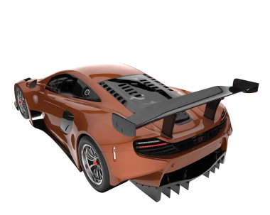 Race car isolated on white background. 3d rendering - illustration