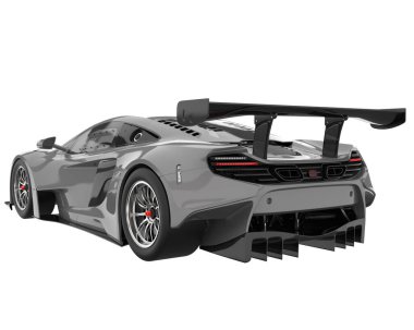 Race car isolated on white background. 3d rendering - illustration