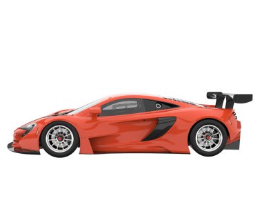 Race car isolated on white background. 3d rendering - illustration