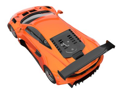 Race car isolated on white background. 3d rendering - illustration