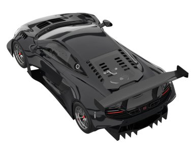 Race car isolated on white background. 3d rendering - illustration