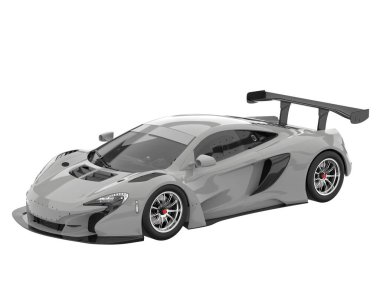 Race car isolated on white background. 3d rendering - illustration