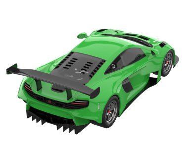 Race car isolated on white background. 3d rendering - illustration