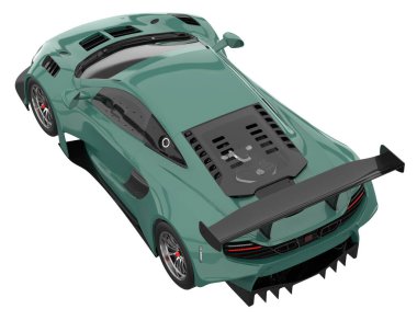 Race car isolated on white background. 3d rendering - illustration