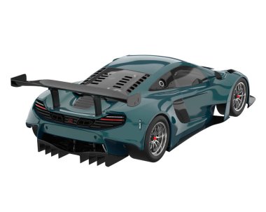 Race car isolated on white background. 3d rendering - illustration