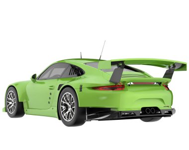 Race car isolated on white background. 3d rendering - illustration