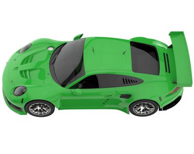 Race car isolated on white background. 3d rendering - illustration