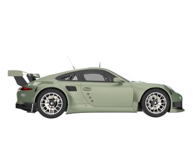 Race car isolated on white background. 3d rendering - illustration