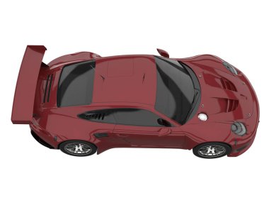 Race car isolated on white background. 3d rendering - illustration