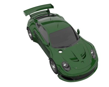 Race car isolated on white background. 3d rendering - illustration