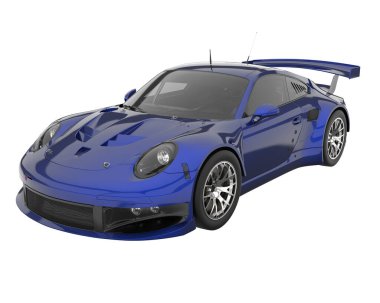 Race car isolated on white background. 3d rendering - illustration