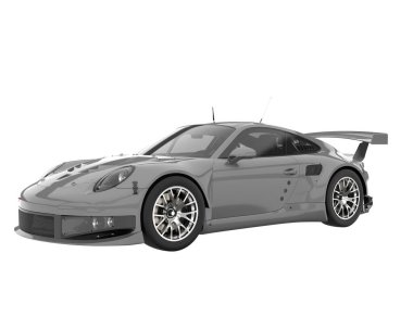 Race car isolated on white background. 3d rendering - illustration