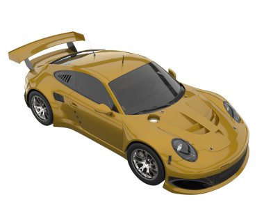 Race car isolated on white background. 3d rendering - illustration