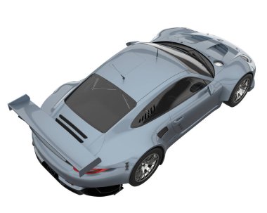 Race car isolated on white background. 3d rendering - illustration