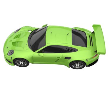 Race car isolated on white background. 3d rendering - illustration