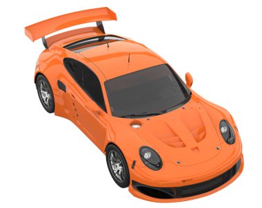 Race car isolated on white background. 3d rendering - illustration