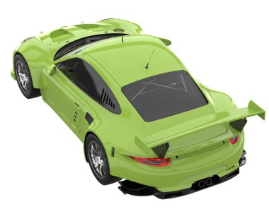 Race car isolated on white background. 3d rendering - illustration