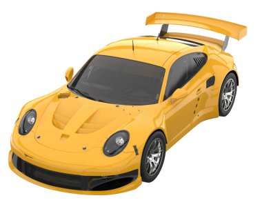 Race car isolated on white background. 3d rendering - illustration