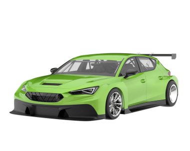 Race car isolated on white background. 3d rendering - illustration