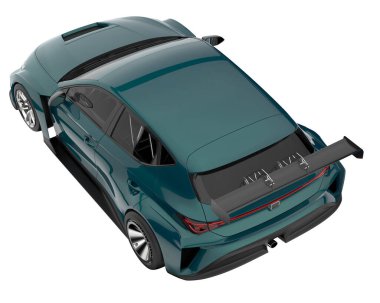 Race car isolated on white background. 3d rendering - illustration