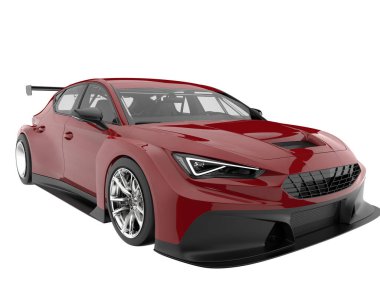 Race car isolated on white background. 3d rendering - illustration