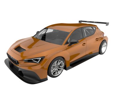 Race car isolated on white background. 3d rendering - illustration