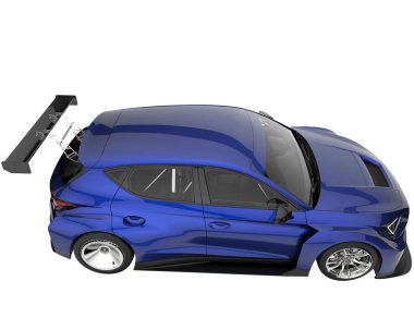 Race car isolated on white background. 3d rendering - illustration