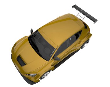 Race car isolated on white background. 3d rendering - illustration