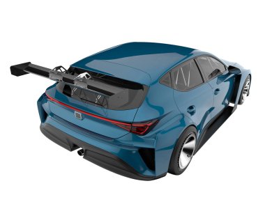 Race car isolated on white background. 3d rendering - illustration