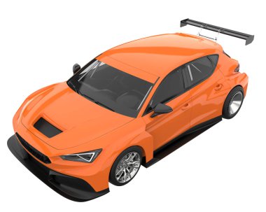 Race car isolated on white background. 3d rendering - illustration