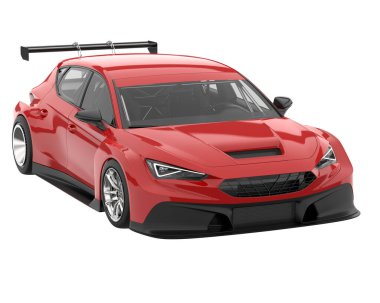Race car isolated on white background. 3d rendering - illustration