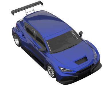 Race car isolated on white background. 3d rendering - illustration