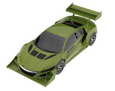 Race car isolated on white background. 3d rendering - illustration