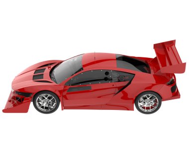 Race car isolated on white background. 3d rendering - illustration